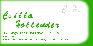 csilla hollender business card